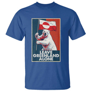 Leave Greenland Alone T Shirt Polar Bear Holding Flag Greenlanders Supports TS11 Royal Blue Print Your Wear