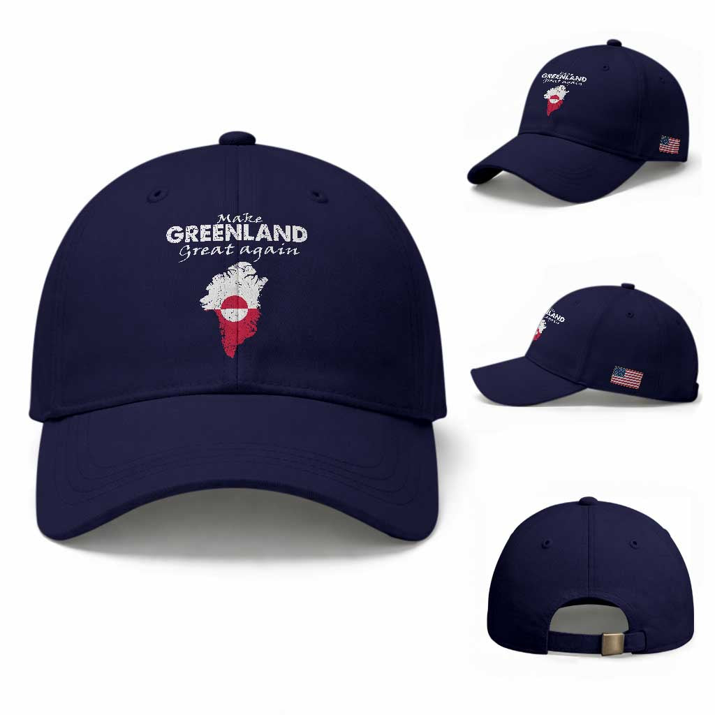 Make Greenland Great Again Baseball Cap Act USA 51st State Greenland TS11 Baseball Cap Universal Fit Dark Blue Print Your Wear