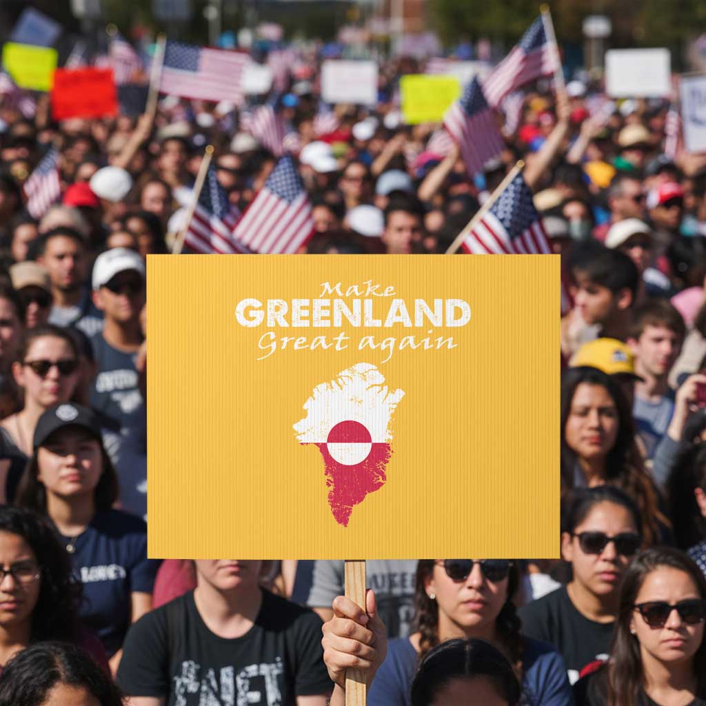 Make Greenland Great Again Protest Sign Act USA 51st State Greenland TS11 Horizontal 18