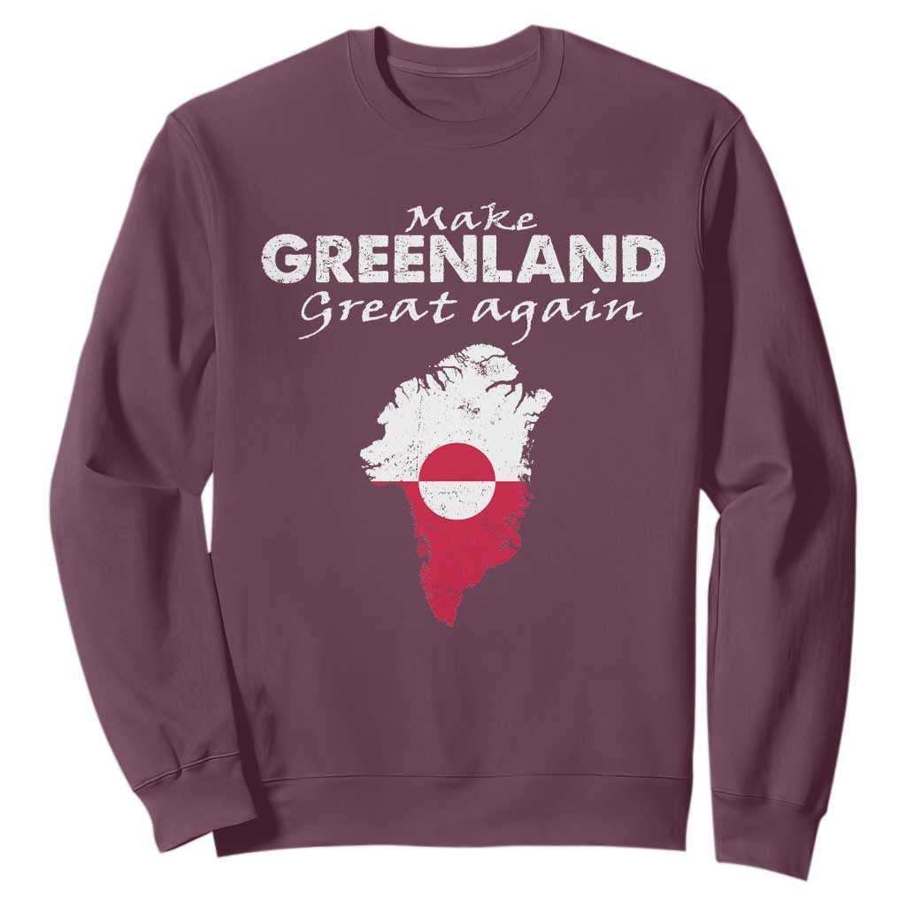 Make Greenland Great Again Sweatshirt Act USA 51st State Greenland TS11 Maroon Print Your Wear