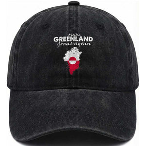 Make Greenland Great Again Washed Cotton Baseball Cap Act USA 51st State Greenland TS11 Print Your Wear
