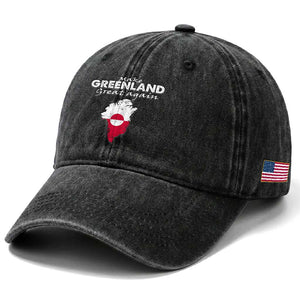 Make Greenland Great Again Washed Cotton Baseball Cap Act USA 51st State Greenland TS11 Print Your Wear