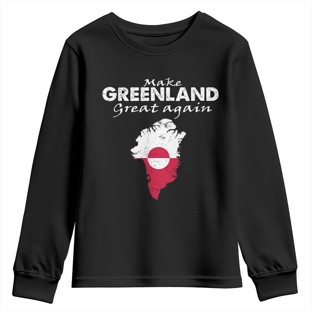 Make Greenland Great Again Youth Sweatshirt Act USA 51st State Greenland TS11 Black Print Your Wear