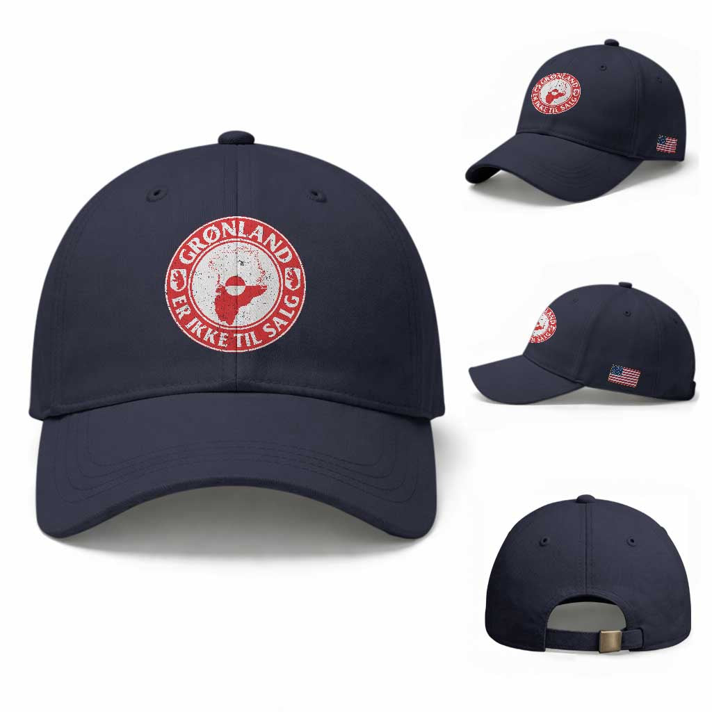 Greenland Is Not For Sale Baseball Cap Gronland Er Ikke Til Salg Greenland Protest TS11 Baseball Cap Universal Fit Navy Print Your Wear