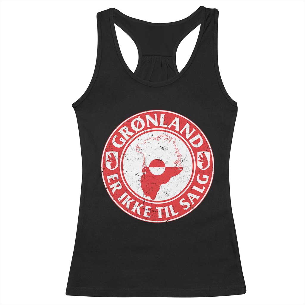 Greenland Is Not For Sale Racerback Tank Top Gronland Er Ikke Til Salg Greenland Protest TS11 Black Print Your Wear