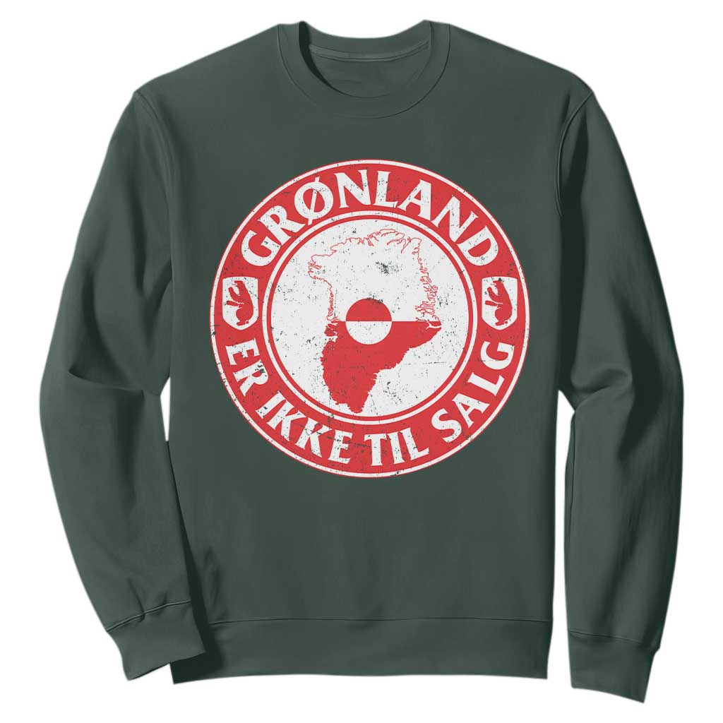 Greenland Is Not For Sale Sweatshirt Gronland Er Ikke Til Salg Greenland Protest TS11 Dark Forest Green Print Your Wear