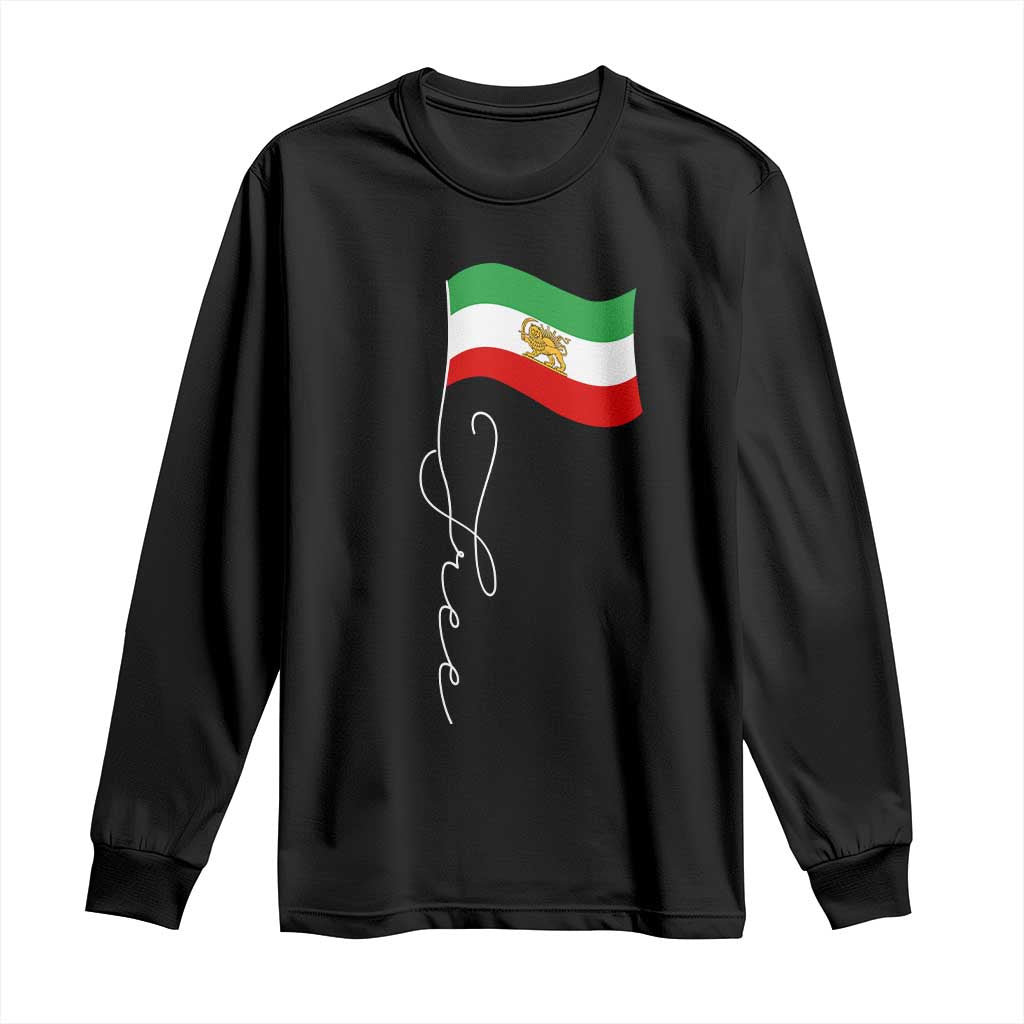 Free Iran Long Sleeve Shirt Patriotic Iranian Lion and Sun Flag TS11 Black Print Your Wear