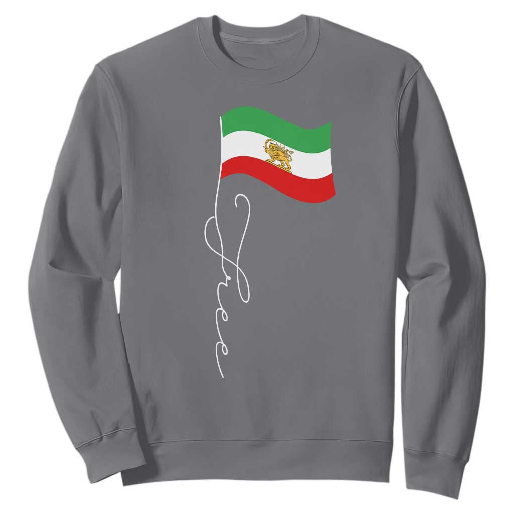 Free Iran Sweatshirt Patriotic Iranian Lion and Sun Flag TS11 Charcoal Print Your Wear