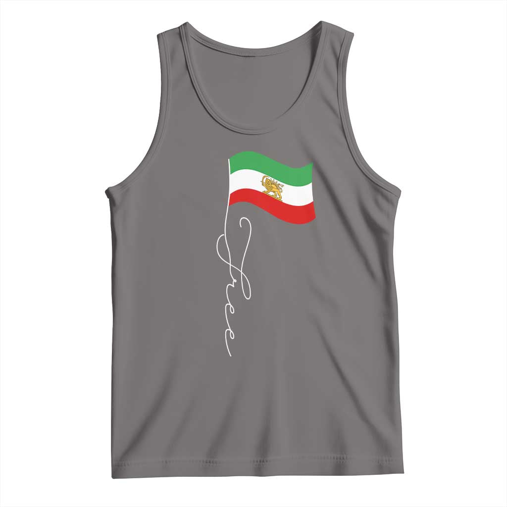 Free Iran Tank Top Patriotic Iranian Lion and Sun Flag TS11 Deep Heather Print Your Wear