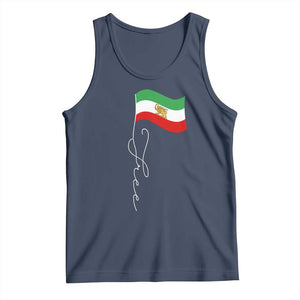 Free Iran Tank Top Patriotic Iranian Lion and Sun Flag TS11 Navy Print Your Wear
