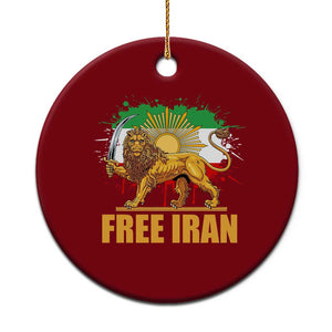 Free Iran Ceramic Ornament Iran Flag Lion And Sun Persian Pride Iranian Protests TS11 1pc Red Print Your Wear