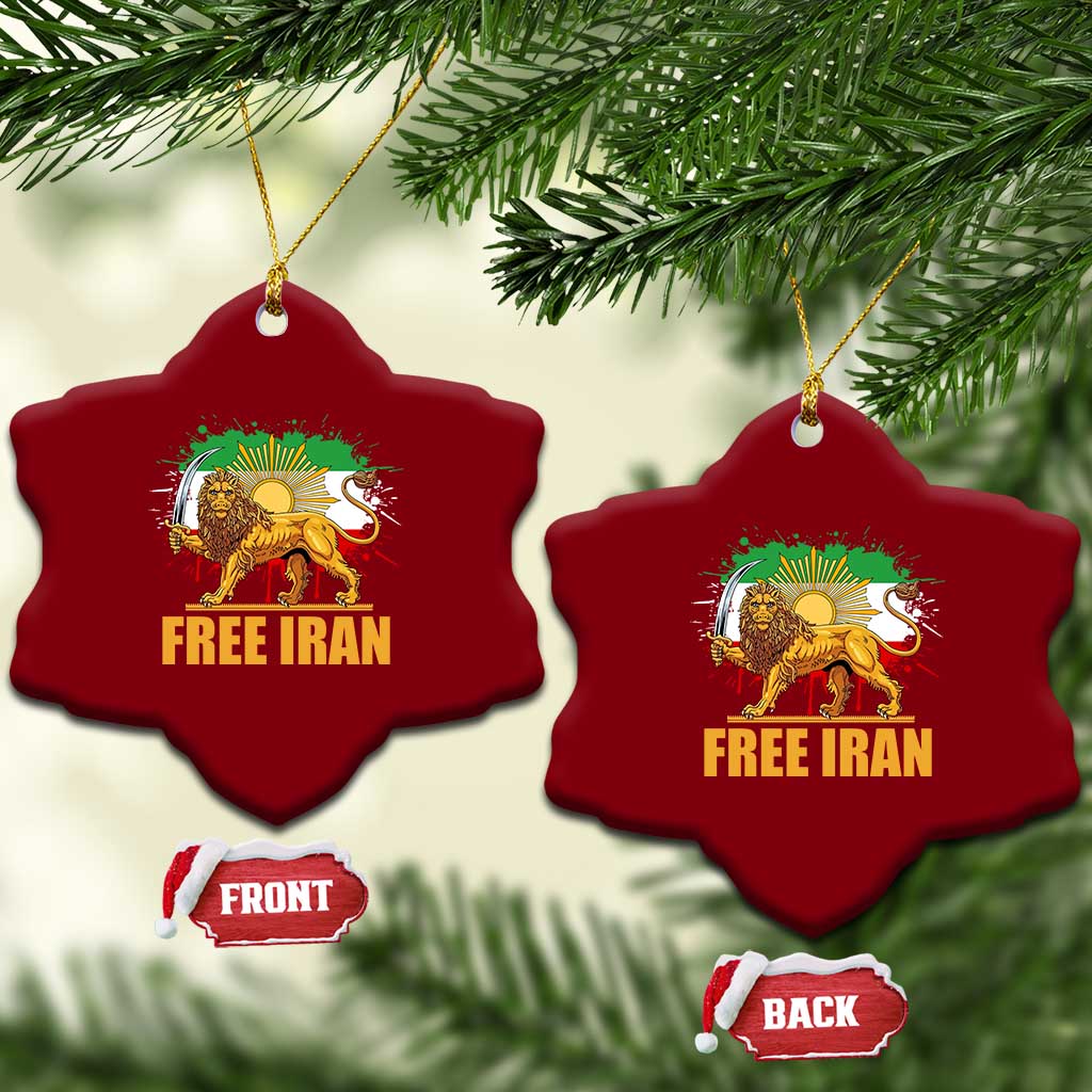 Free Iran Ceramic Ornament Iran Flag Lion And Sun Persian Pride Iranian Protests TS11 Print Your Wear