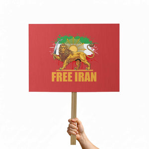 Free Iran Protest Sign Iran Flag Lion And Sun Persian Pride Iranian Protests TS11 Horizontal 18" × 24" Red Print Your Wear