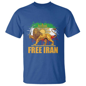 Free Iran T Shirt Iran Flag Lion And Sun Persian Pride Iranian Protests TS11 Royal Blue Print Your Wear