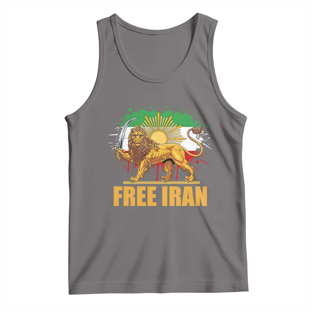Free Iran Tank Top Iran Flag Lion And Sun Persian Pride Iranian Protests TS11 Deep Heather Print Your Wear