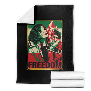Free Iran Protest Throw Blanket Support Women Life Freedom Statement TS11 Black Print Your Wear