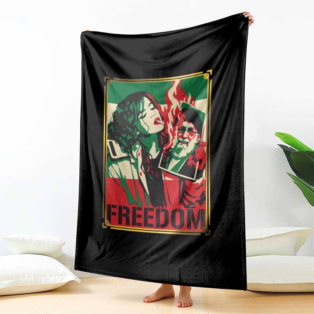 Free Iran Protest Throw Blanket Support Women Life Freedom Statement TS11 Print Your Wear
