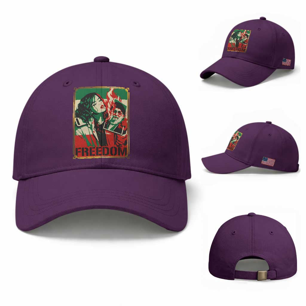 Free Iran Protest Baseball Cap Support Women Life Freedom Statement TS11 Baseball Cap Universal Fit Purple Print Your Wear