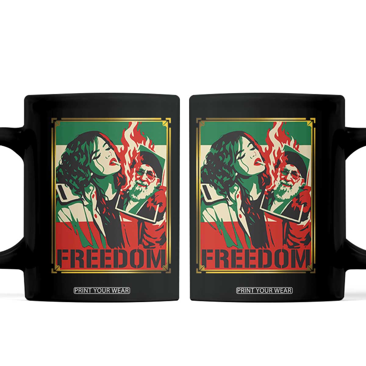 Free Iran Protest Coffee Mug Support Women Life Freedom Statement TS11 Black Print Your Wear