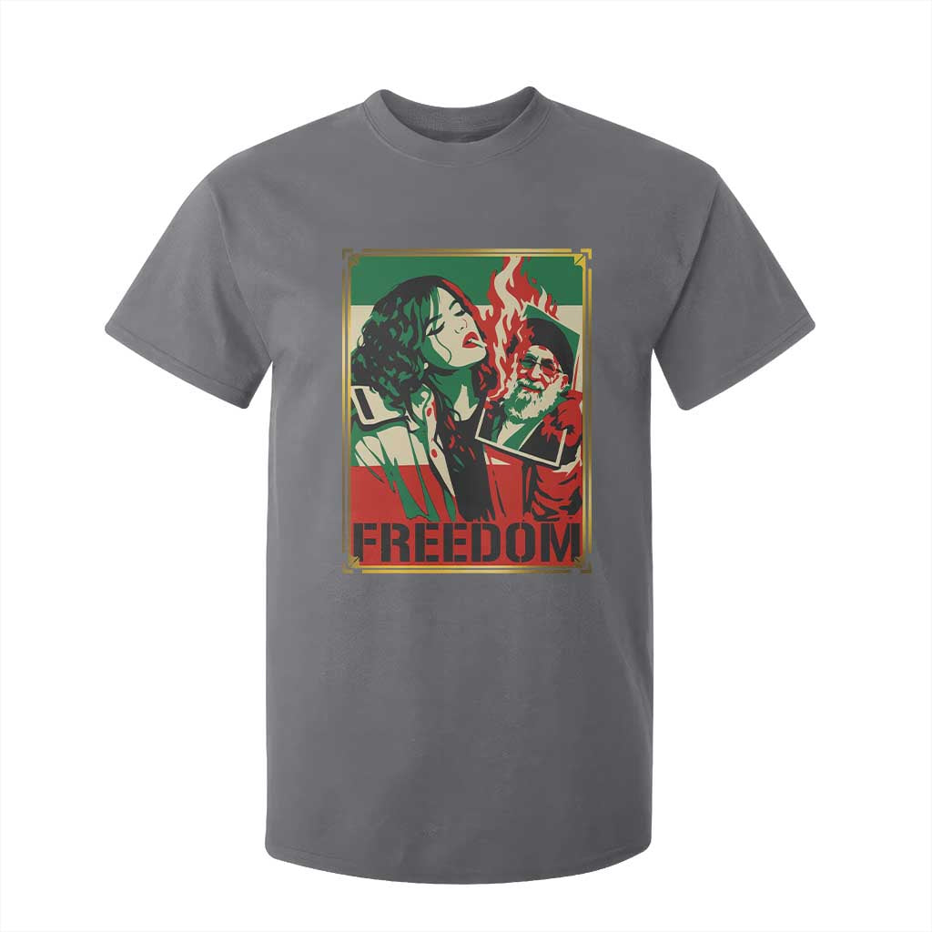 Free Iran Protest T Shirt For Kid Support Women Life Freedom Statement TS11 Charcoal Print Your Wear