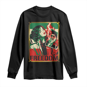 Free Iran Protest Long Sleeve Shirt - Support Women Life Freedom Statement Solidarity Tee TS11 Black Print Your Wear