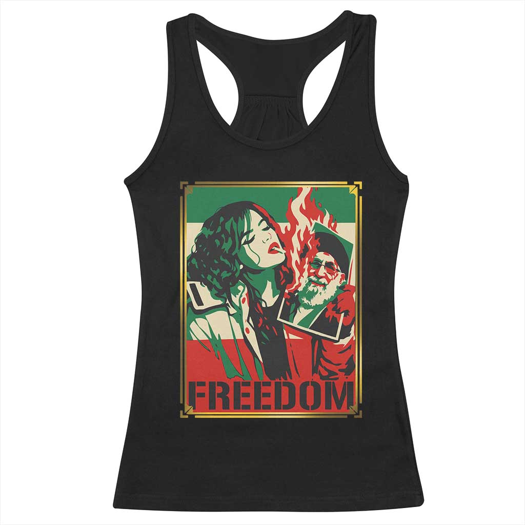 Free Iran Protest Racerback Tank Top Support Women Life Freedom Statement TS11 Black Print Your Wear