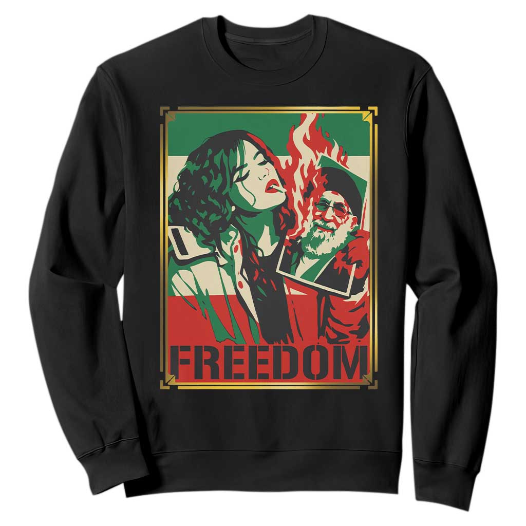 Free Iran Protest Sweatshirt Support Women Life Freedom Statement TS11 Black Print Your Wear