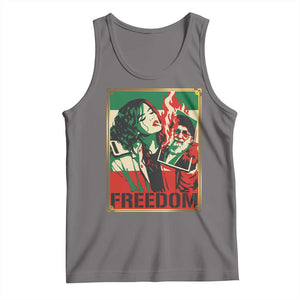 Free Iran Protest Tank Top Support Women Life Freedom Statement TS11 Deep Heather Print Your Wear