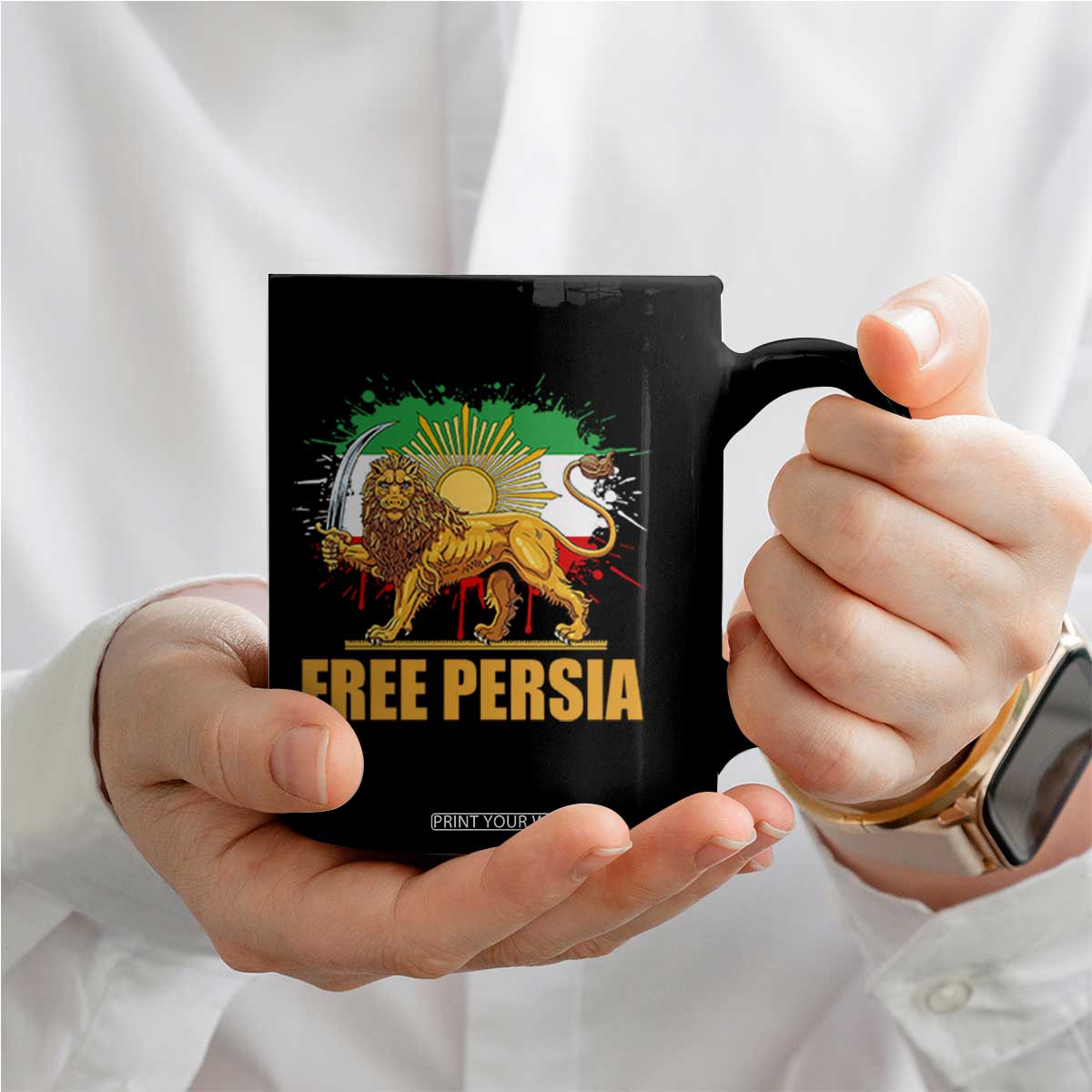 Free Persian Coffee Mug Iran Flag Lion And Sun Persian Pride Iranian Protests TS11 Print Your Wear