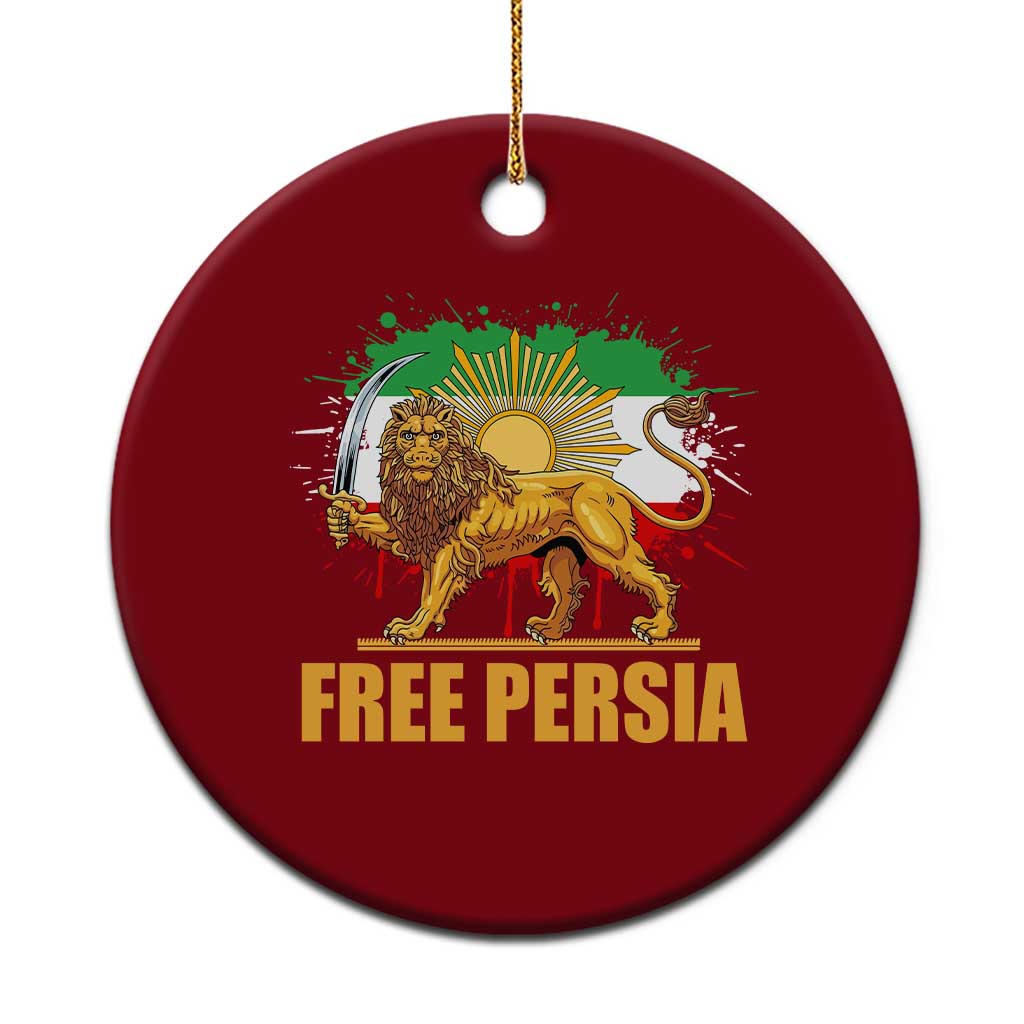 Free Persian Ceramic Ornament Iran Flag Lion And Sun Persian Pride Iranian Protests TS11 1pc Red Print Your Wear
