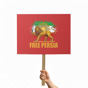 Free Persian Protest Sign Iran Flag Lion And Sun Persian Pride Iranian Protests TS11 Horizontal 18" × 24" Red Print Your Wear