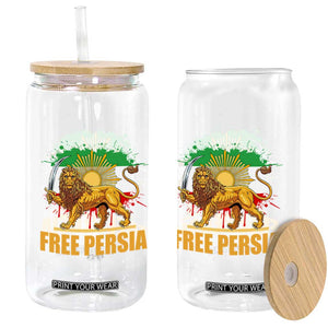 Free Persian Glass Can Iran Flag Lion And Sun Persian Pride Iranian Protests TS11 Print Your Wear