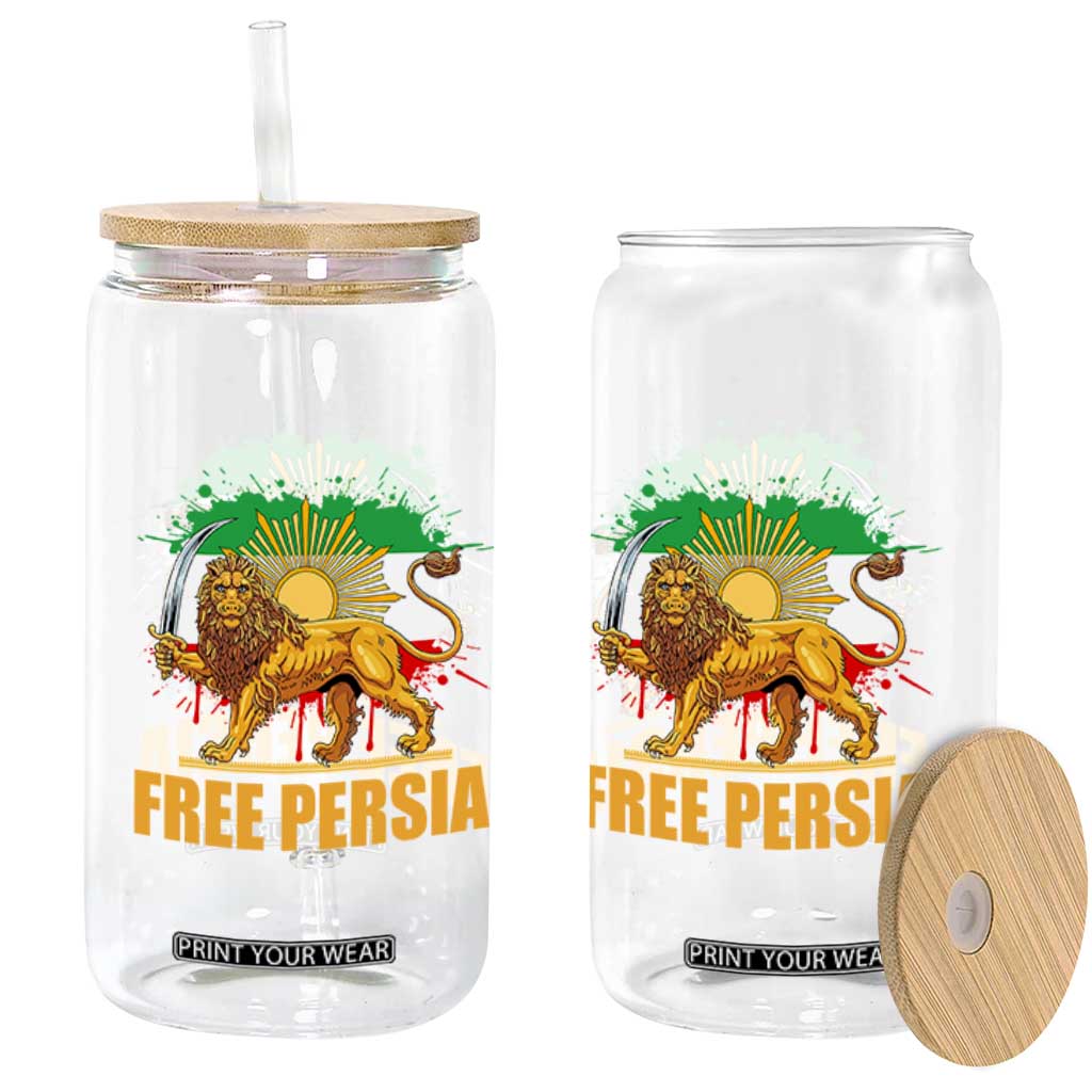 Free Persian Glass Can Iran Flag Lion And Sun Persian Pride Iranian Protests TS11 Print Your Wear