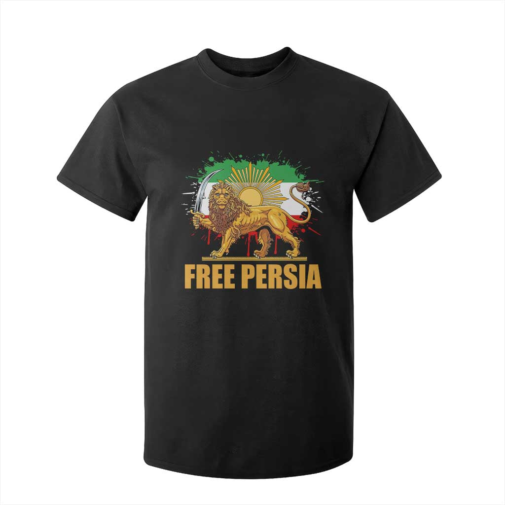 Free Persian T Shirt For Kid Iran Flag Lion And Sun Persian Pride Iranian Protests TS11 Black Print Your Wear