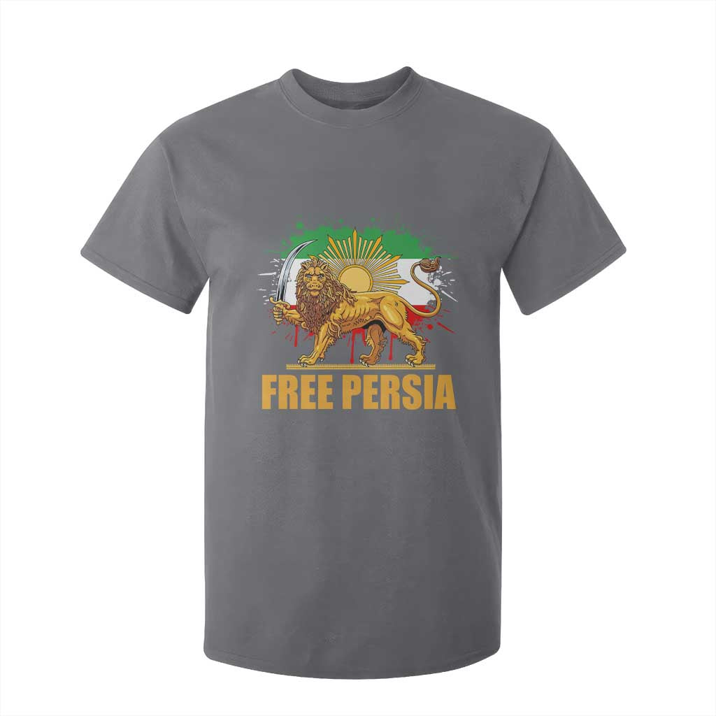 Free Persian T Shirt For Kid Iran Flag Lion And Sun Persian Pride Iranian Protests TS11 Charcoal Print Your Wear