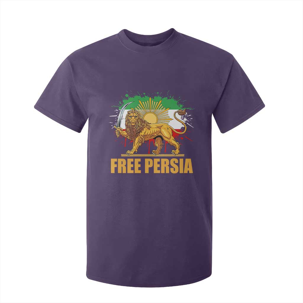 Free Persian T Shirt For Kid Iran Flag Lion And Sun Persian Pride Iranian Protests TS11 Purple Print Your Wear