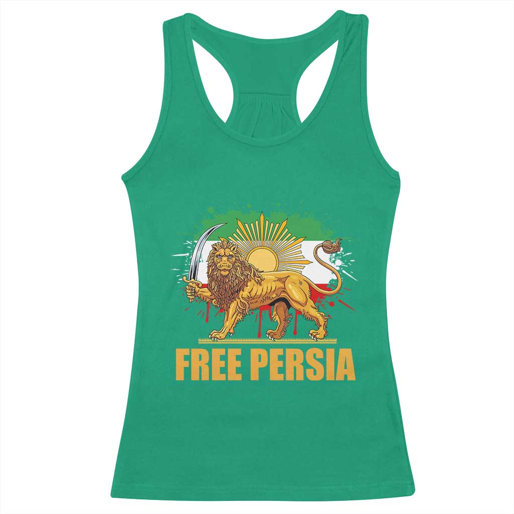 Free Persian Racerback Tank Top Iran Flag Lion And Sun Persian Pride Iranian Protests TS11 Irish Green Print Your Wear