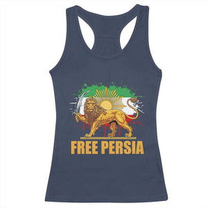 Free Persian Racerback Tank Top Iran Flag Lion And Sun Persian Pride Iranian Protests TS11 Navy Print Your Wear