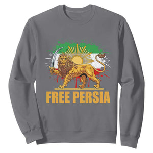 Free Persian Sweatshirt Iran Flag Lion And Sun Persian Pride Iranian Protests TS11 Charcoal Print Your Wear