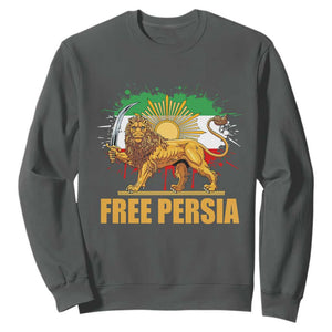Free Persian Sweatshirt Iran Flag Lion And Sun Persian Pride Iranian Protests TS11 Dark Heather Print Your Wear