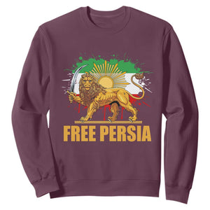 Free Persian Sweatshirt Iran Flag Lion And Sun Persian Pride Iranian Protests TS11 Maroon Print Your Wear