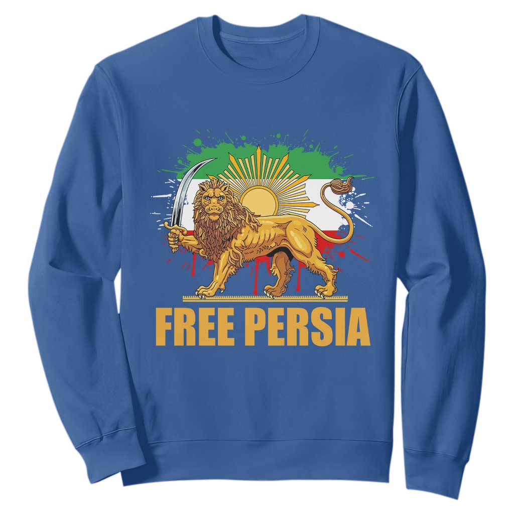 Free Persian Sweatshirt Iran Flag Lion And Sun Persian Pride Iranian Protests TS11 Royal Blue Print Your Wear