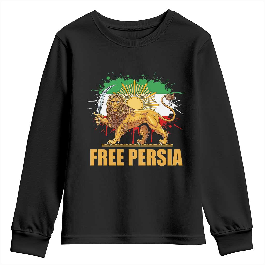 Free Persian Youth Sweatshirt Iran Flag Lion And Sun Persian Pride Iranian Protests TS11 Black Print Your Wear