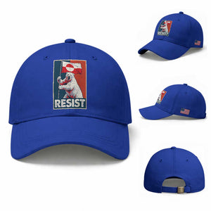 Resist Greenland Polar Bear Holding Flag Art Baseball Cap Resistance Political TS11 Baseball Cap Universal Fit Royal Blue Print Your Wear