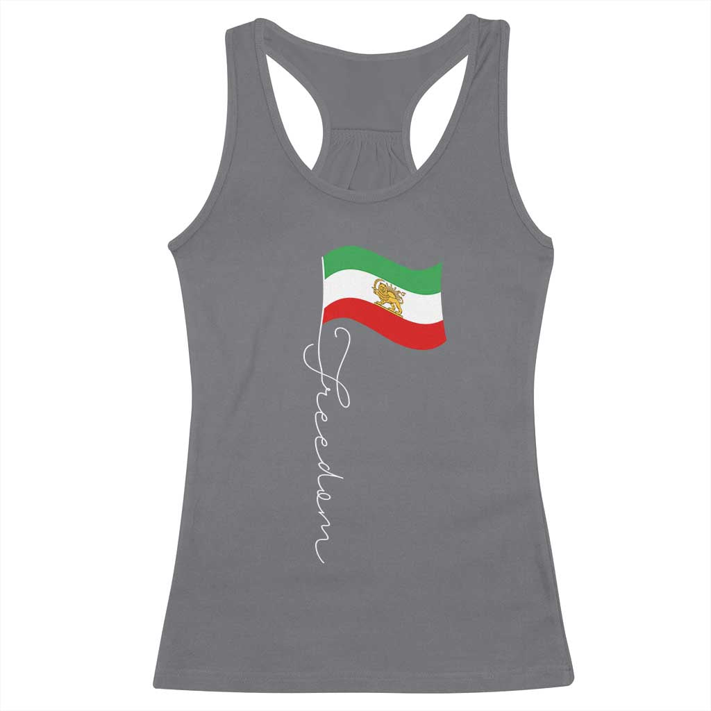 Persian Freedom Racerback Tank Top - Free Iran Proud Persian Iranian Solidarity Tee TS11 Charcoal Print Your Wear