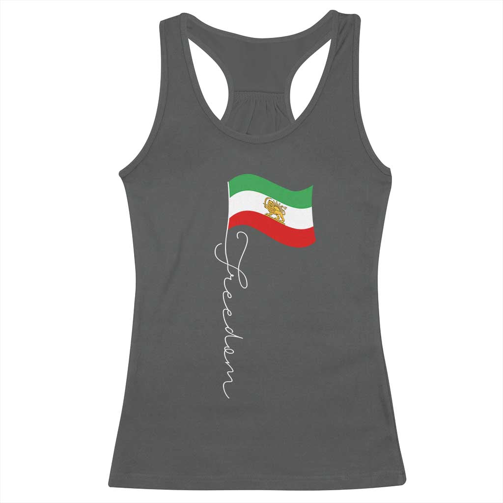 Persian Freedom Racerback Tank Top - Free Iran Proud Persian Iranian Solidarity Tee TS11 Dark Heather Print Your Wear