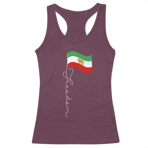 Persian Freedom Racerback Tank Top - Free Iran Proud Persian Iranian Solidarity Tee TS11 Maroon Print Your Wear