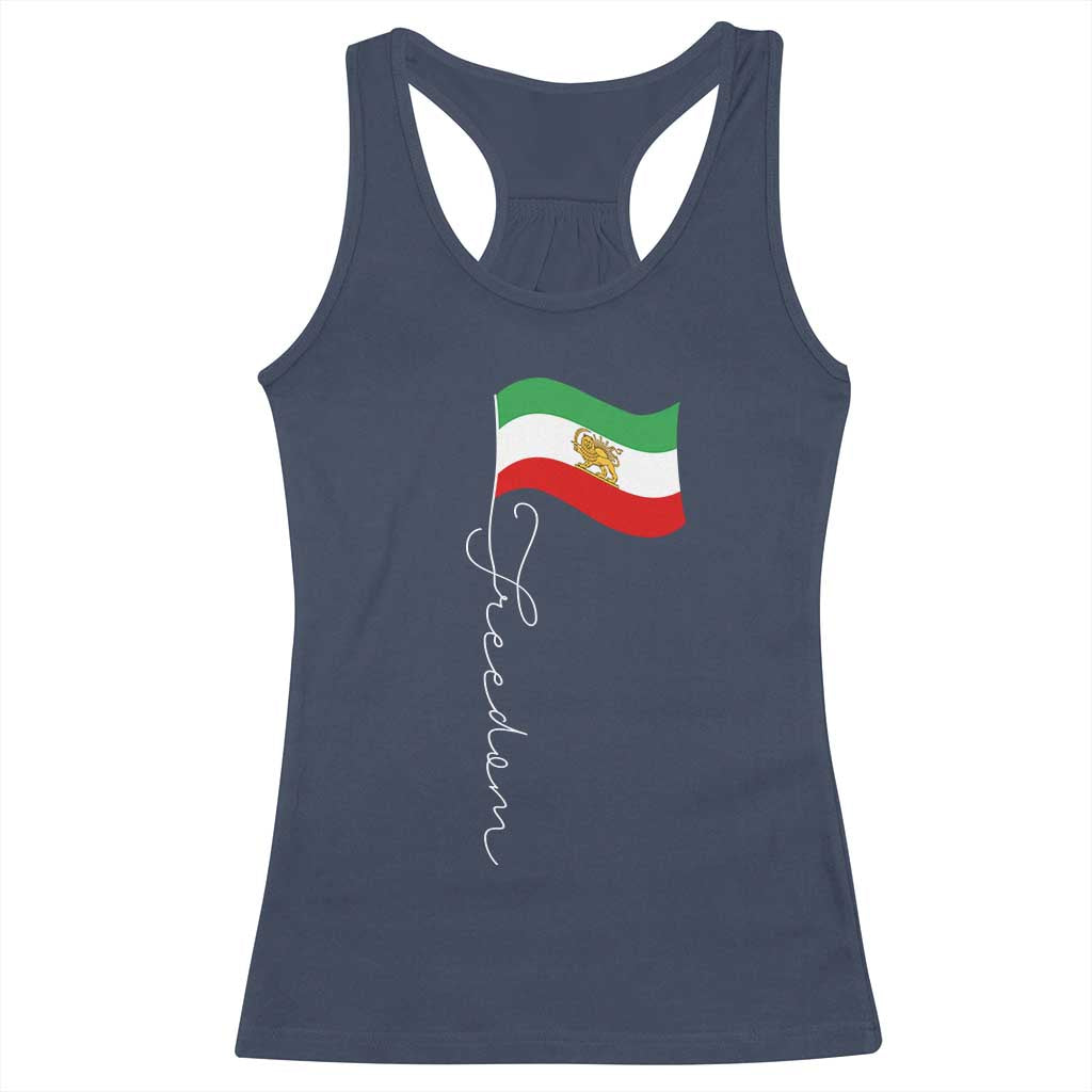 Persian Freedom Racerback Tank Top - Free Iran Proud Persian Iranian Solidarity Tee TS11 Navy Print Your Wear