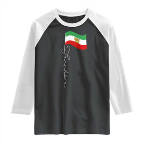 Persian Freedom Raglan Shirt Free Iran Proud Persian Iranian TS11 Black White Print Your Wear