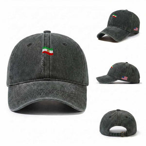 Persian Freedom Washed Cotton Baseball Cap Free Iran Proud Persian Iranian TS11 Washed Cap Universal Fit Dark Green Print Your Wear